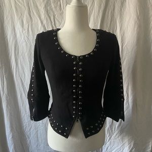 I.N.C. Black studded zipper blazer